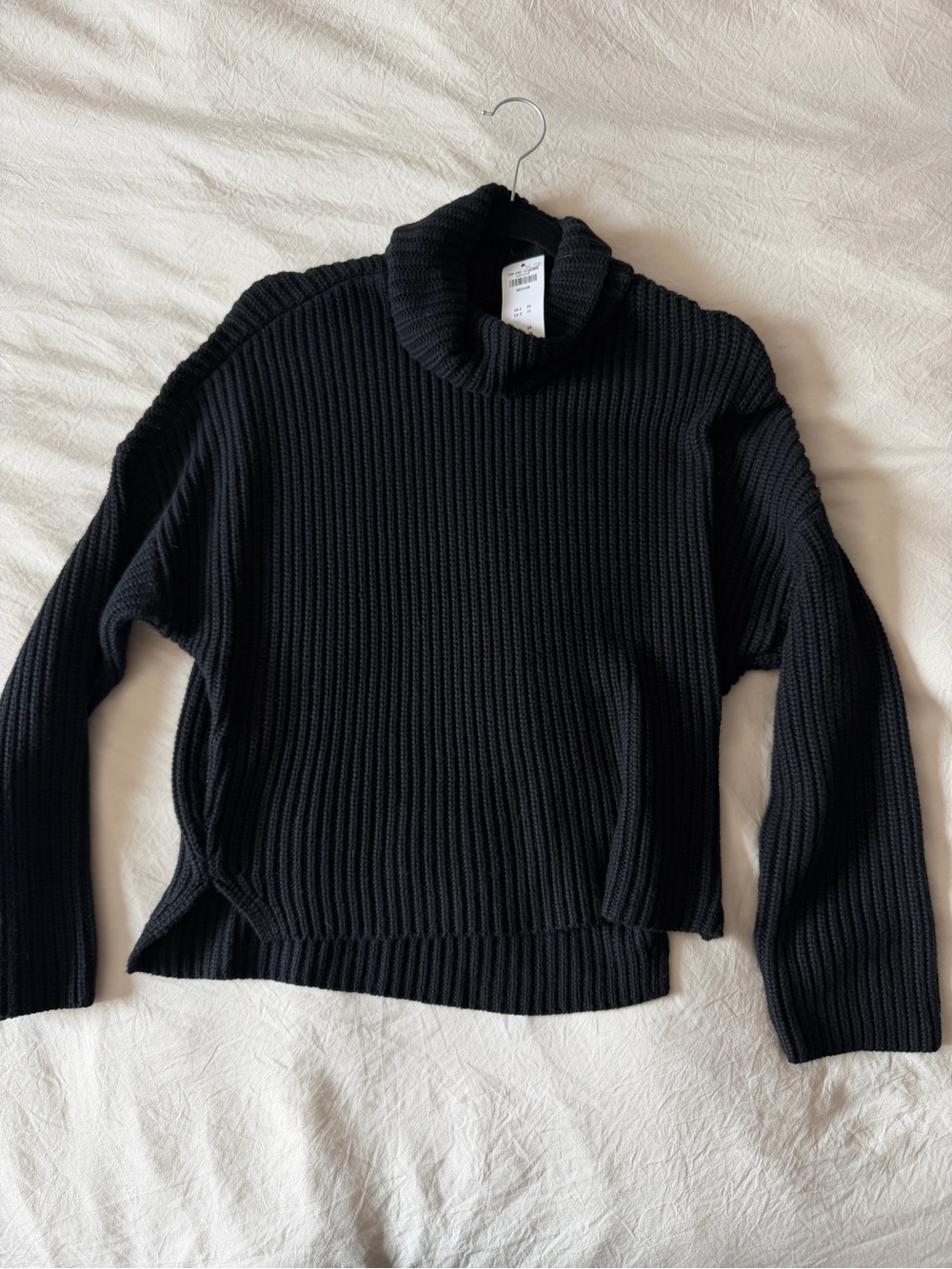 Abercrombie & Fitch Black Ribbed Knit Turtleneck Sweater
